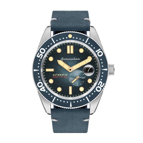 SPINNAKER Croft Herren-Armbanduhr 43mm Armband Leder Blau Automatik SP-5058-01