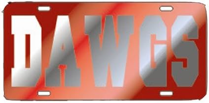 Craftique Georgia Bulldogs Red w/Silver Dawgs Car Tag