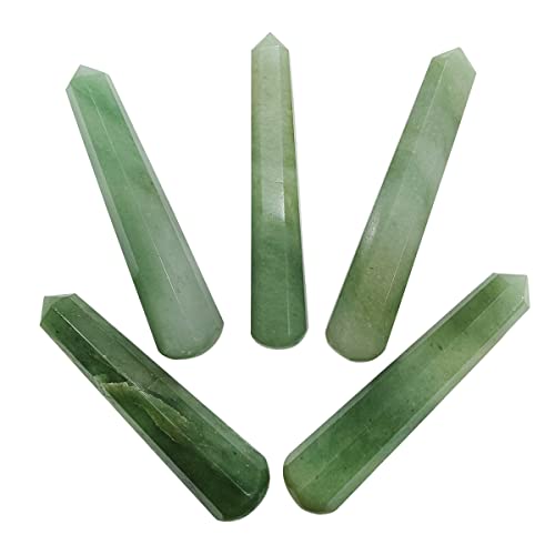 Image of Green Aventurine Crystal Wand for Reiki Healing 50-100 Gm | Natural Crystals Stone Wand for Vastu Meditation Massager Tool