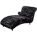 GYHH Fodera per Chaise Longue Elasticizzata Stampata in Super Morbida E Lussuosa Fodera per Chaise Longue per Camera da Letto Interna,Lavabile in Lavatrice (Black Marble)