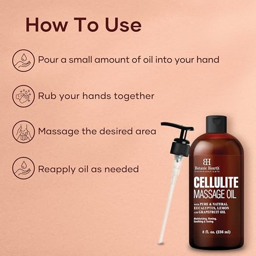 Foto de Botanic Hearth Aceite de masaje anticelulítico | Aceite de celulitis para muslos y reafirmante de glúteos | Mezcla única de aceites esenciales de masaje | Mejora el tono de la piel, firmeza y firmeza (imagen 5)