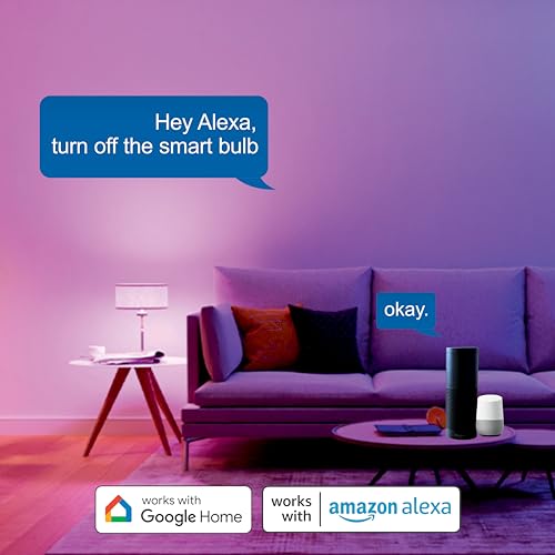 Image of Wi-Fi RGB+CCT Smart LED Bulb Powered by Jio IoT | 9 Watt | Music Sync | Last State Memory | 16 Million Colors | Warm and Cool White | Compatible with Alexa and Google Assistant (Base B22)