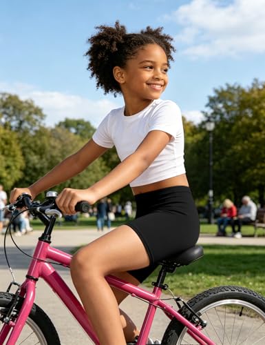 Image of KEREDA Girls Bike Shorts Cotton Cartwheel Dance Under Dress Shorts for Kids