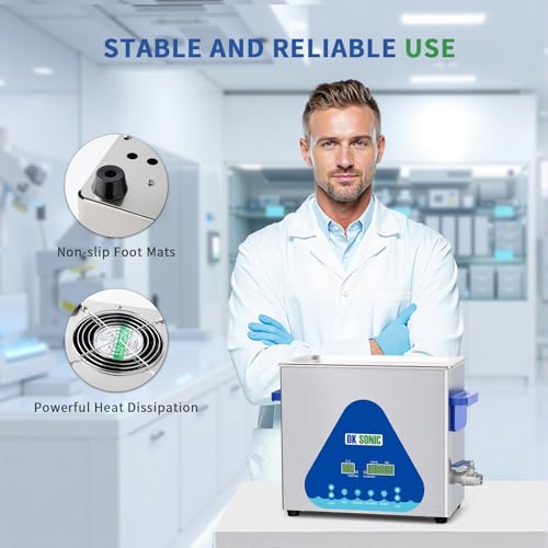 Image of DK SONIC Ultrasonic Cleaner 6L,180W Industrial Ultrasonic Parts Cleaner with Heater&Timer, Digital Control&Basket, Multiple Functions for Motorcycle Engines,Carburetors, Chains