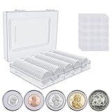 120 Pcs 30mm Coin Capsules Holder with Foam Gasket and Plastic Storage Organizer Box, 5 Sizes (17/20/25/27/30mm) Coins Collector Case Protector for Coin Collection Supplies