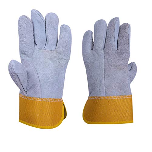 Preisvergleich Produktbild DNSJB Arbeitssicherheit Schutzhandschuhe, Schweißen Rindsleder Handschuhe für Ofen / Grill / Kamin / Herd / Topflappen / BBQ (größe : 8 Pairs)