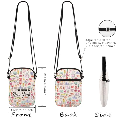 WCGXKO New York City Gift Life Is Better In New York Crossbody Bag NYC Lover Gift New York Vacation Souvenirs2