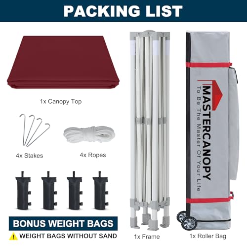 Image of MASTERCANOPY Pop Up Canopy Tent Commercial Grade 10x11 Instant Shelter (Orange)