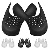 4 Pairs Crease Protectors for Jordan 1, Air Force 1, and Dunk Low; Shoe Crease Protector Suitable for Most Sneakers, Crease Guards Anti Sneaker Creases (Men's US Size 7.5-12, Black+White)