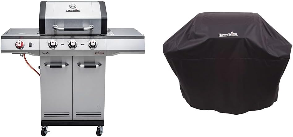 Char-Broil Advantage PRO S 3-Burner Gas Barbecue Grill with TRU-Infrared Technology and 900C Sear Burner & Universal Grill Cover, Black