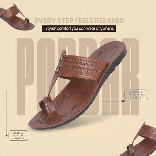 Image of Poddar Slippers, Sandals & Chappals for Men | Synthetic Leather Comfortable Footwear | Daily Use, Casual, Party, Stylish, Durable, Waterproof, Soft Sole, Anti-Slip (30052 Slipper)