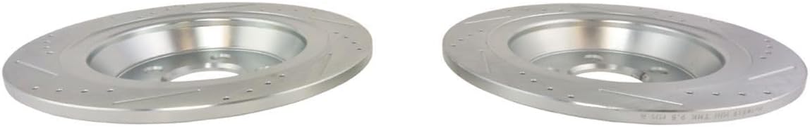 Replacement Front and Rear Ceramic Pad and Cross Drilled Coated Rotor Mechanics Choice for Ford