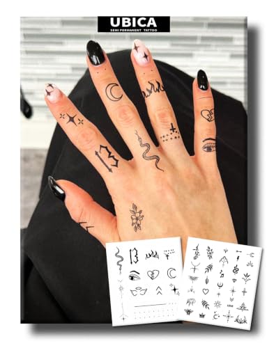 UBICA Semi Permanent Tattoo, Boho Minimal Assorted Patterns Design, Tiny