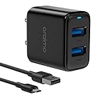 USB Charger, Oraimo Elite Dual Port 5V/2.4A Wall Charger, USB Wall Charger Fast Charging Adapter for iPhone 11/Xs/XS Max/XR/X/8/7/6/Plus, iPad Pro/Air 2/Mini 3/Mini 4, Samsung S4/S5, and More