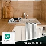 ZOLLNER 5er Set Geschirrtücher Baumwolle in 50x70 cm - saugstarke und langlebige Küchentücher - waschbar bis 60°C – in grau gestreift- Gastronomiequalität - Oeko Tex® Zertifiziert