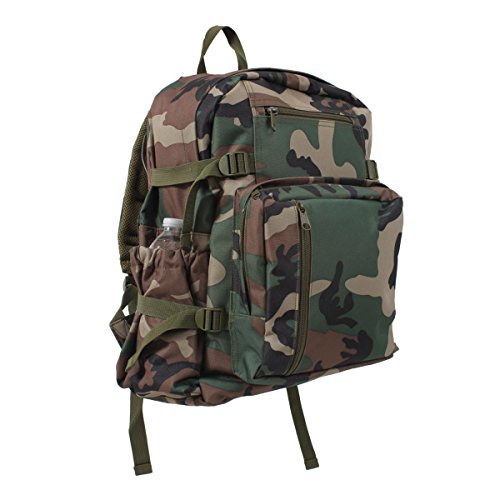 Sac à dos en toile imperméabilisée style militaire Woodland ultra robuste