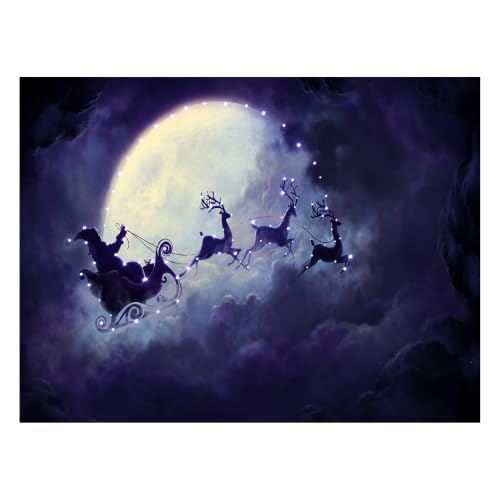 Image of Garden Marketplace Christmas Canvas Print - Santa Sleigh Scene - 40 x 30cm