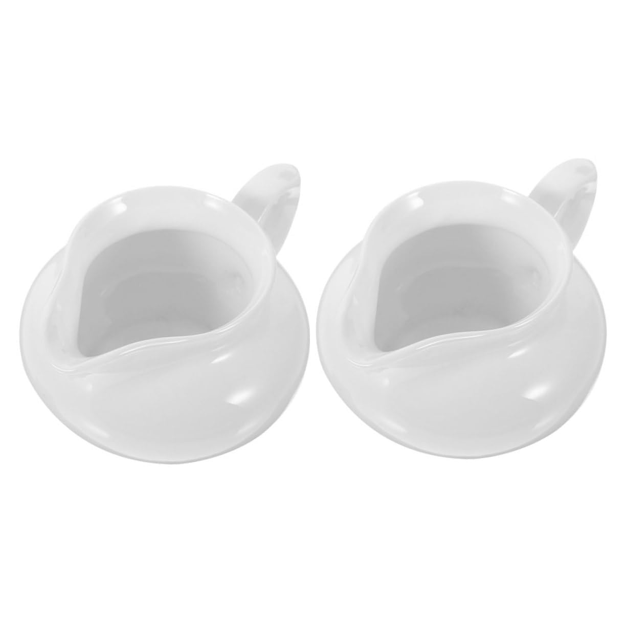 Luxshiny 2 Pcs Ceramic Sauce Pot Practical Kitchen Gadgets Small Handheld Gravy Dispenser Portable Sauce Boat Ceramic Sauce Boat Sauce Holder Sauce Pitcher Ceramics White