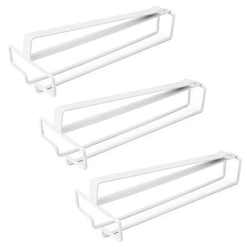 SAMSYOKI 3 Piezas Soporte para Copas de Vino Colgante, Colgador Copas Sin Taladrar de Metal, Estante para Colgar Copas para Cocina Bar Restaurante (Blanco)
