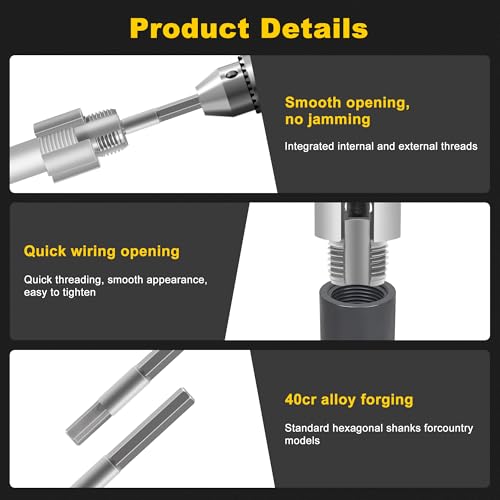 Image of 2PCS Pipe Threading Tool, Integrated Internal & External Pipe Threading Tool - 1 /2 inch & 3 /4 inch Pipe Threading Tool Set for Electric Drill - PVC & Plastic Pipe Tool for DIY Home Repair