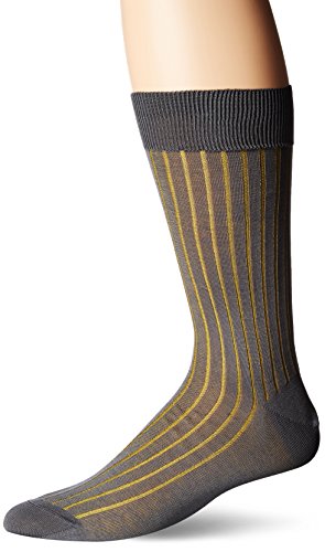 BUGATCHI Men's Didier Solid Sock, Steel, Sock SIze: Sock Size:10-13/Shoe Size: 6-12