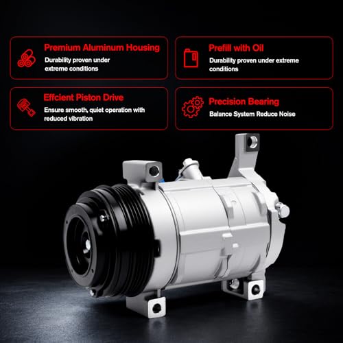AC Compressor for Chevy/GMC, 2001-2013 Silverado 1500 | for 2001-2013 Sierra 1500, 【ONLY for 2 Mounting Holes】, Tahoe, Suburban 1500, Yukon, Replace for 29002C