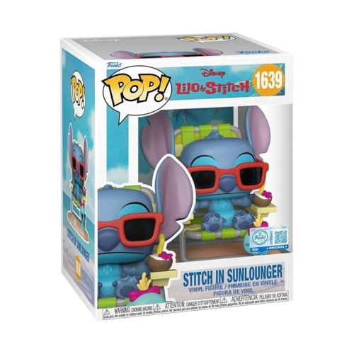 Funko Lilo and Stitch Premium Stitch in Sunlounger Limited Edition EE Exclusive Pop Vinyl Figure 1639