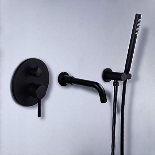 Ensemble de douche en laiton doré brossé pour baignoire chic