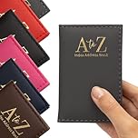 Evelay Index Address Book Leather Look Cover Executive Padded Small Sizes Notebook A-Z (Gray)