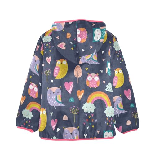 OTVEE Cute Cartoon Owls Birds Kids Hoodie Jacket Fall Spring Full Zip Warm Outwear Coat2