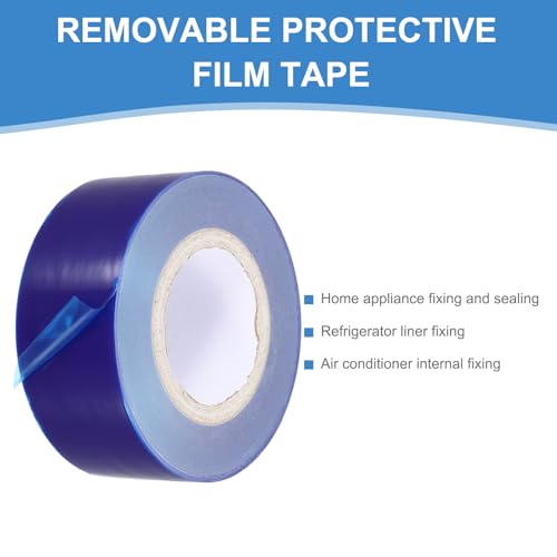 Image of PATIKIL Removable Protective Film Tape, 2.4 Inch x 656 ft PE Surface Protective Scratch Film Tape Roll for Furniture Electrical Appliances Plastic Hardware Medium Stickiness, Blue