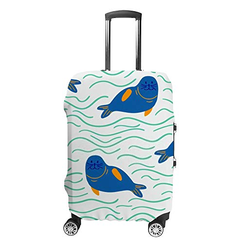 Housse de bagages de natation lavable et extensible avec motif imprimé lion de mer anti-rayures