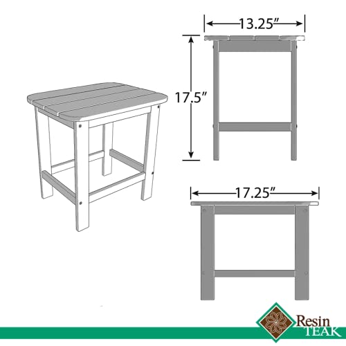 Resinteak 17.50" Tall Adirondack Side Table - Premium Hpde All-Weather Poly Lumber, Easy Maintenance End Table The Perfect Accessory For Adirondack Chair Set-Up, Model: Rstk-Tbl-Red, Color: Red #TOP2
