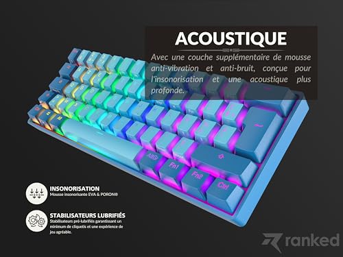Clavier mécanique de jeu 60% AZERTY pour un setup minimaliste