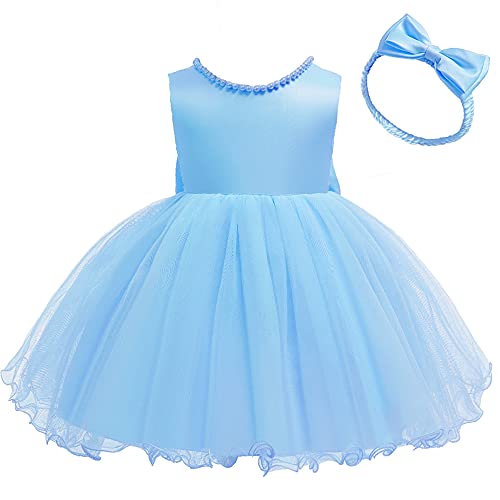 6M-6T Baby Girls Dress Pageant Backless Lace Dresses Toddler Formal Princess Dress with Headwear3