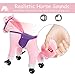 Qaba Kids Interactive Plush Mechanical Walking Ride On Horse Toy with Wheels, Pink