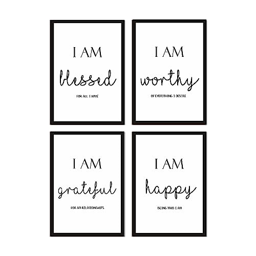 Image of PAPER PLANE DESIGN Poster Frames Quotes Size- 8.25 x 11.75 inch, Set of 4 (Gratitude)