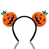 TOPDAOYUN Halloween Pumpkin Headband, Orange Fuzzy Pumpkin Hair Accessories For Women Halloween Costume Cosplay Accessories
