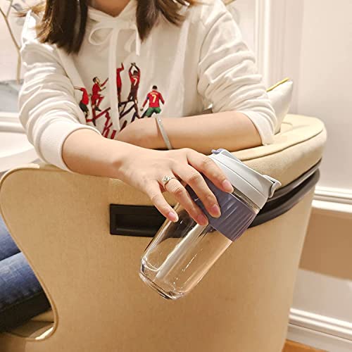 Image of Kamvy Reusable Glass Tumbler with Airtight Lid and Straw Pack of 1, 400ml Travel Coffee Sipper Mug for Juice Cocktail Iced Tea Smoothie Hot Cold Drink Cup Home & Office (Shaker)