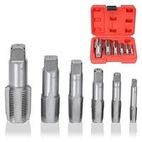 aleawol 6-teiliges NPT-Rohrgewindebohrer-Set, Gewinde Sanitär NPT Gewindebohrer Set mit Aufbewahrungsbox, 1 Zoll, 3/4 Zoll, 1/2 Zoll, 3/8 Zoll, 1/4 Zoll, 1/8 Zoll