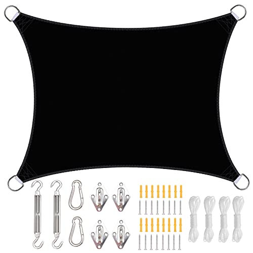 Tenda parasole impermeabile, 3,6 x 3,6 m, rettangolare, protezione UV 96%, antivento, ideale per giardino, balcone, patio, include occhielli e kit di montaggio