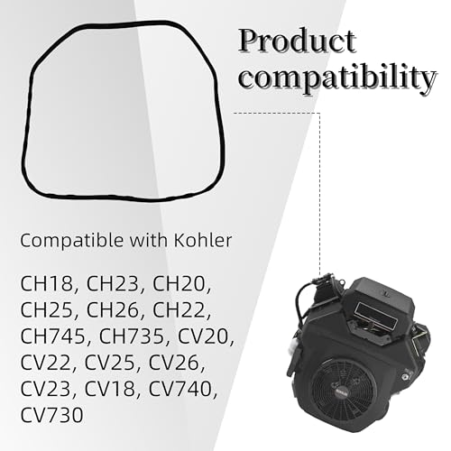 Image of Valve Cover Seal Gasket,Compatible with Kohler CH18,CH22-66557,CH18-62654,CH22 Mower Replace 24-153-23-S, 24 153 23-S, 24-153-16-S,24-153-12 (2pcs, Black)