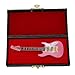 Acouto 10cm Miniature Electric Guitar Ornament in with Display Bracket for Desktop Decoration and Dollhouse Collection