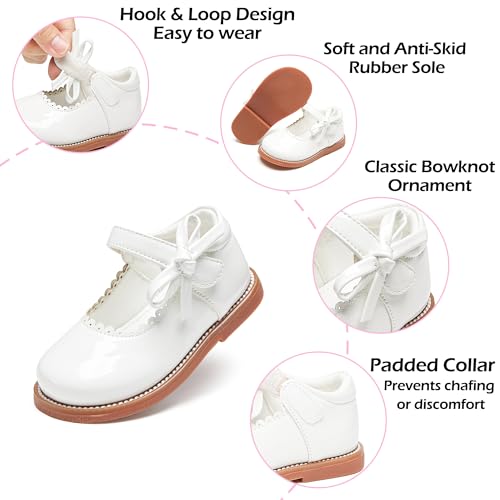 Image of PHIRAMIN Toddler Girl Mary Jane Student Oxford Shoes-Little Girl School Uniform Shoes for Wedding Party