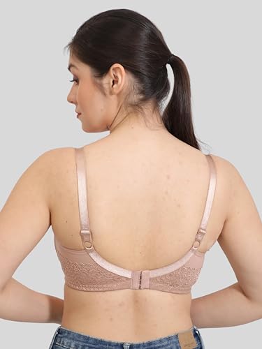 Image of GLAMORAS Women Cotton Spandex Non Padded & Non Wired Minimizer Everyday Bra| Structured for Bounce Control with Full Coverage & Broad Side Wings Prevents Side Spillage