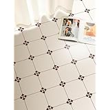 MORCART フロアタイル 置くだけ 貼るだけ フロアシート 接着剤不要 床 リメイクシート DIY トイレ 浴室 玄関 キッチン フローリングシート 防水 滑り防止 剥がせる 賃貸OK (20*20cm*10枚, フランス花柄)