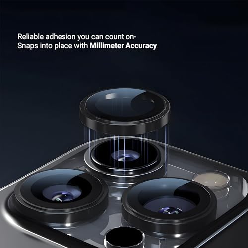 Image of DailyObjects CERO Aluminium Camera Lens Protector for iphone 17 | Tough HD Glass Protectors|Dust Proof|Water Resistant|Ultra Clear HD Image Quality|9H Hardness|3D ring|Shock Proof Alloy - Black