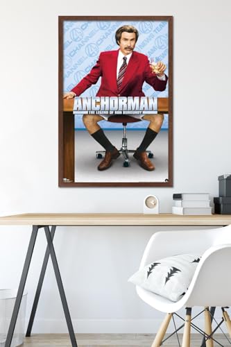 Poster mural Anchorman version encadrée acajou : le cadeau idéal pour cinéphiles