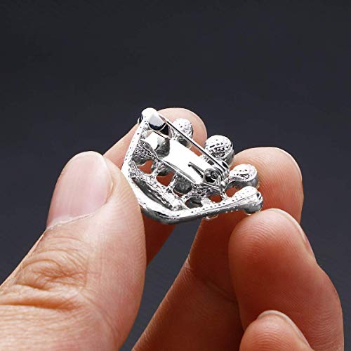 Tinksky 12pcs Fashion Diamante Wedding Party Pageant Tiara Crown Corsage Brooch Pin for Wedding Valentine's Day Gift DIY (Silver) - Thumbnail 7