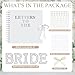 Fuyoooo 8 x 8 Inch Letters to The Bride Scrapbook Wedding Memory Book Bridal DIY Blank Paper Scrapbook Photo Album Guest Book Sign with Pearl Stickers, Metallic Letters, Bows(Warm White)